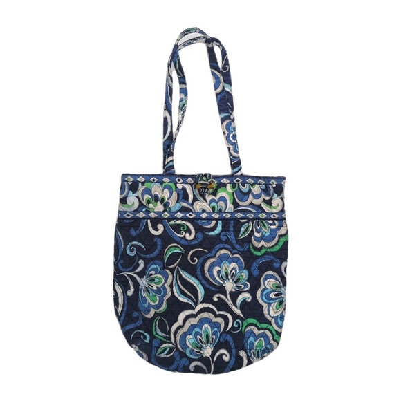 Vera Bradley Handbags - Vera Bradley Mediterranean Blue Purse Tote Bag Medium Toggle Int Pockets Retired
